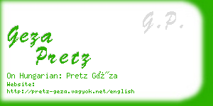 geza pretz business card